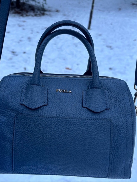 Furla Handbags - Furla Navy Leather Satchel Crossbody Bag - NWOT